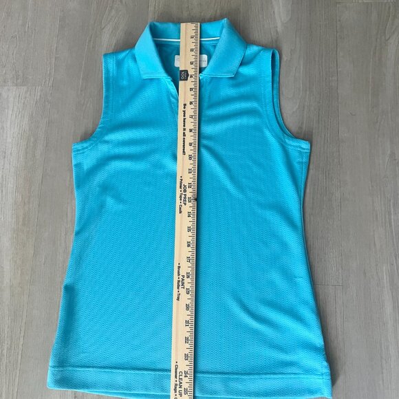 Tournament Collection Womens Golf Polo Sleeveless with Pearl Button Sz S Aqua - Picture 4 of 6